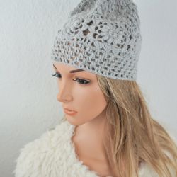 CZAPKA KASZMIROWA SZARA L