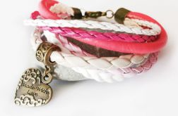 Pink with heart ! bransoletka