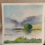 Drzewko-akwarela formatu 15/15 cm  - 