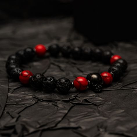 Męska bransoletka RED SKULL
