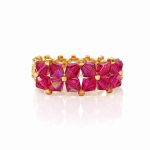 Pierścionek z Kryształów Preciosa Fuchsia AB - personalizowany pierścionek - urodzinowy prezent dla mamy, siostry, żony, przyjaciółki