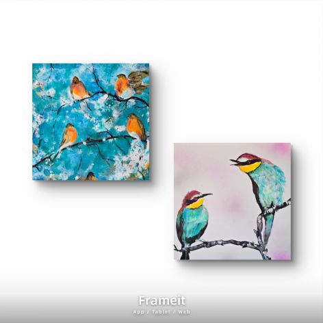 Ptasia kompozycja na plotnie