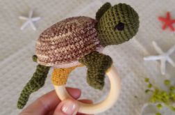 Grzechotka żółwik, Gryzak na kółku, Prezent dla maluszka