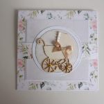 Kartka na Chrzest Święty z wózeczkiem - Kartka na Chrzest Święty z wózeczkiem