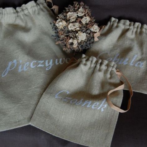 Komplet lnianych woreczków - zamówienie pani Ewy