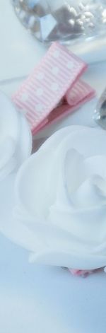 spinki handmade 2 szt. kwiatki biel + róż
