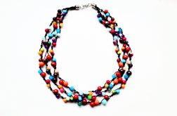 Multicolor naszyjnik sznurek i szkło