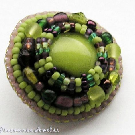 szkło weneckie amethyst & lime green