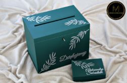 Komplet pudełek ślubnych - butelkowa zieleń 2