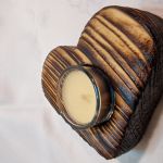 Świecznik drewniany świerk Shou Sugi Ban natura, Romy No. 21 - 