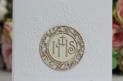 Białe zaproszenia hostia