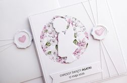 Kartka na Chrzest z aniołkiem-dziewczynką