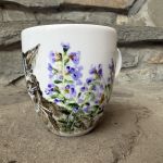 Porcelanowy kubek ręcznie malowany Kot w kocimiętce  - 