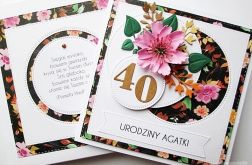 Kartka URODZINOWA z różowym kwiatem