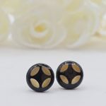 Zestaw 3 par kolczyków na sztyfcie, Black & Gold - Zestaw 2