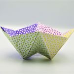 Geometryczna miseczka origami kolorowe kropki - 2