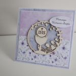 Kartka Pierwsza Komunia Święta liliowa - Kartka Pierwsza Komunia Święta liliowa