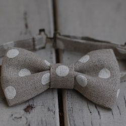 Mucha chłopięca - Lniana w kropy