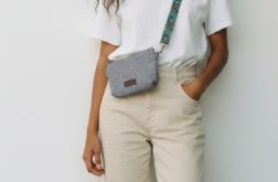 Szara kopertówka mini nerka saszetka