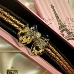Popiół i Diament - bransoleta z żywicy i ekoskóry - 