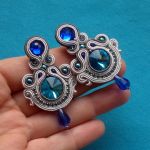 Kolczyki sutasz Szaro-niebieskie - 