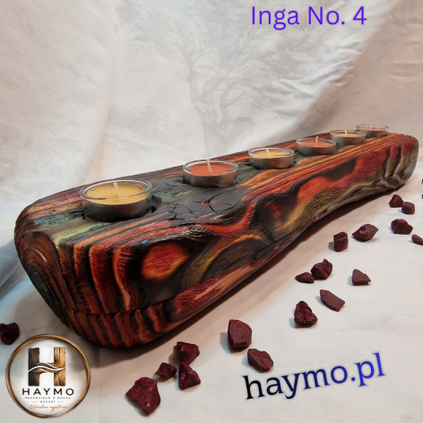 Świecznik XXL Shou Sugi Ban kolor Inga No. 4