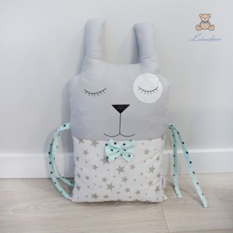 Poduszka dekoracyjna króliczek szaro-biały