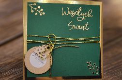 Kartka świąteczna z personalizacją logiem zielona