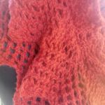 Chusta na drutach Ceglasta Czerwień - rękodzieło
