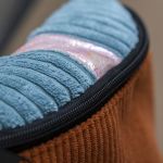 Duża pomarańczowa nerka z cienkiego sztruksu - 