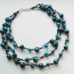 Turquoise - Naszyjnik sznurek i szkło - Długość stopniowana 54-60 cm