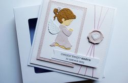 Delikatna kartka z aniołkiem na Chrzest