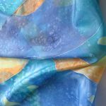 Duży jedwabny szal malowany Gwieździste niebo - Duży jedwabny szal malowany Gwieździste niebo  RozynekArt