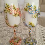 Moda Para! Dwa kieliszki do wina 280 ml. ręcznie malowane - ręcznie malowane