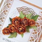 Kartka W DNIU ŚLUBU z brązowymi różami #1 - Pamiątka Ślubu z brązowymi różami