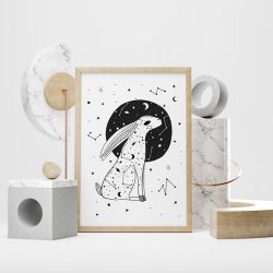 Plakat gwiezdny królik luna 50X70 B2