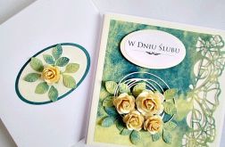 Kartka W DNIU ŚLUBU z herbacianymi różami