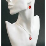 Komplet Swarovski Migdał 16mm Red Magma - 