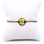 Bransoletka celebrytka żywica kwiat bratek BOHO - foto3