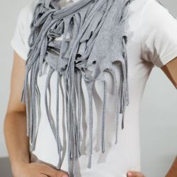 Zamotka, dzianinowy naszyjnik, makaronowy szal