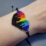 Bransoletka "Artystyczne serce plamy farby czarne"  Prezent na Walentynki  - Bransoletka "Artystyczne serce plamy farby czarne" Prezent na Walentynki