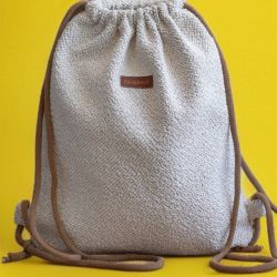 Jasny workoplecak basic z plecionki ecru