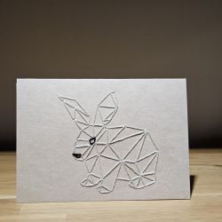 Kartka okolicznościowa - haftowana - zając