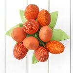 TULIPANY, pomarańczowy bawełniany bukiet - bawełniany bukiet pomarańczowych tulipanów