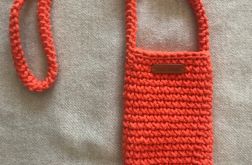 Mała torebka na ramię, etui na telefon,listonoszka POMARAŃCZOWA.