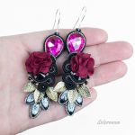 Kolczyki sutasz z turmalinami Złote Liście - 