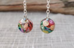 Kolczyki Owocowa Mozaika – ręcznie robione z żywicy