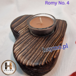 Świecznik serce Shou Sugi Ban brąz Romy No. 4 - 