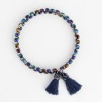 Bransoletka z chwostami zawijana uniwersalna boho benzynowe kolory - Bransoletka z chwostami zawijana uniwersalna boho brnzynowe kolory