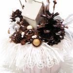 Stroik dekoracja Boże Narodzenie Zimowa Chatka - Ozdoba świątecznego stołu